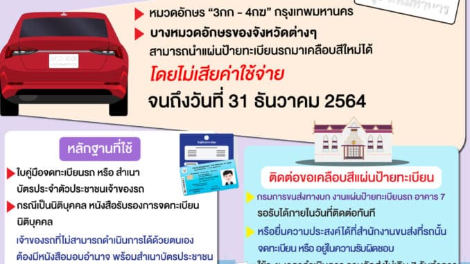 ป้ายทะเบียนรถซีดจางมาเคลือบสีใหม่ฟรี ที่ กรมการขนส่งทางบก จตุจักร