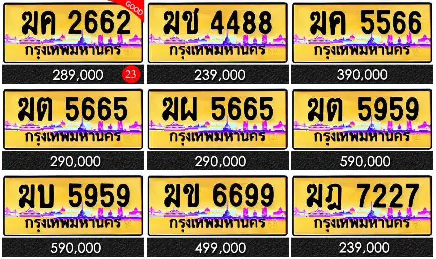 ขายทะเบียนรถ ป้ายทอง ฆ ราคาถูก